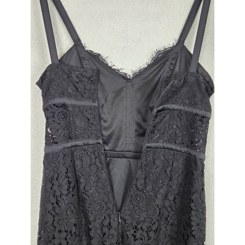 Express Little Black Lace Dress Eyelash Trim Event Date Fitted Babydoll Coquette - Picture 7 of 10